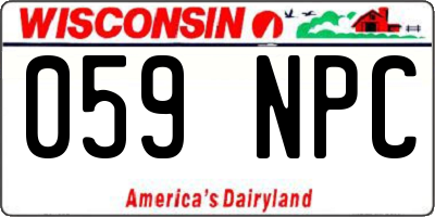 WI license plate 059NPC