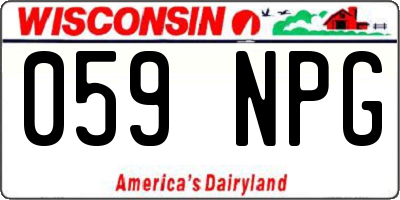 WI license plate 059NPG