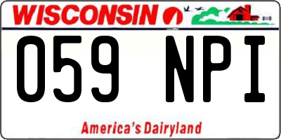 WI license plate 059NPI