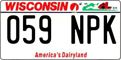 WI license plate 059NPK