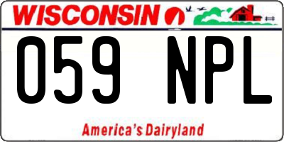 WI license plate 059NPL