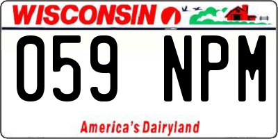 WI license plate 059NPM