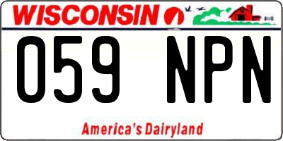 WI license plate 059NPN