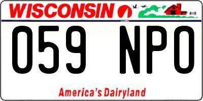 WI license plate 059NPO