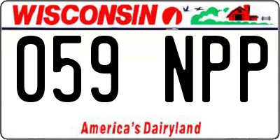 WI license plate 059NPP