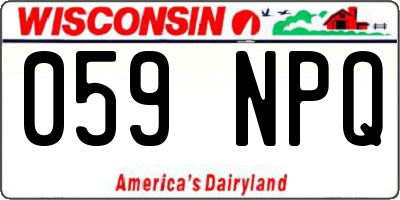 WI license plate 059NPQ