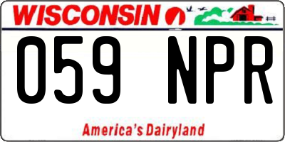 WI license plate 059NPR