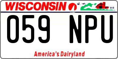 WI license plate 059NPU