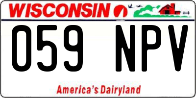 WI license plate 059NPV