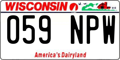 WI license plate 059NPW
