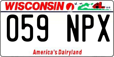 WI license plate 059NPX