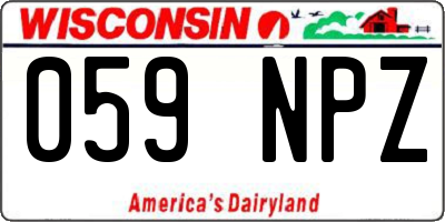 WI license plate 059NPZ