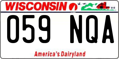 WI license plate 059NQA