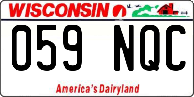 WI license plate 059NQC