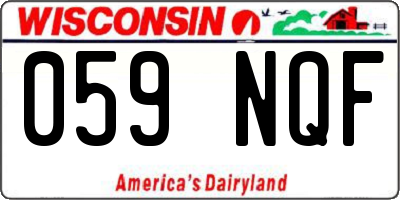 WI license plate 059NQF