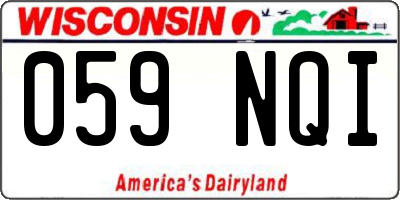 WI license plate 059NQI