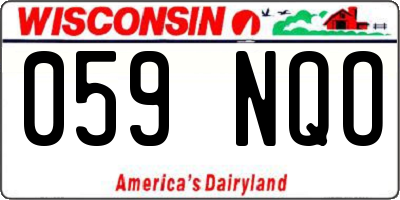 WI license plate 059NQO