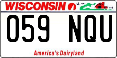WI license plate 059NQU