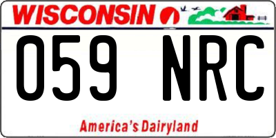 WI license plate 059NRC