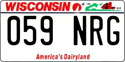 WI license plate 059NRG