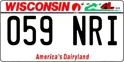 WI license plate 059NRI