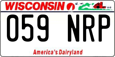 WI license plate 059NRP