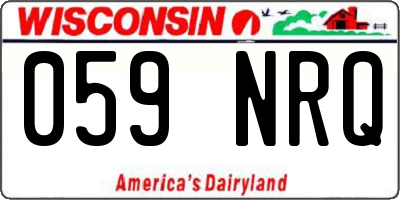 WI license plate 059NRQ