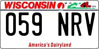 WI license plate 059NRV
