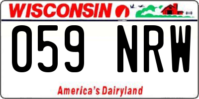 WI license plate 059NRW