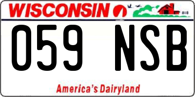 WI license plate 059NSB