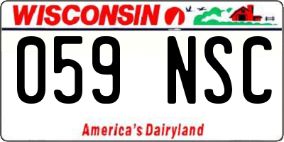 WI license plate 059NSC