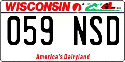 WI license plate 059NSD
