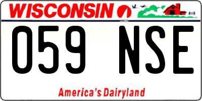 WI license plate 059NSE