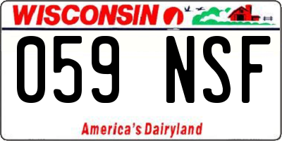 WI license plate 059NSF