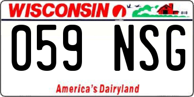 WI license plate 059NSG