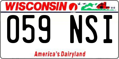 WI license plate 059NSI