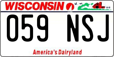 WI license plate 059NSJ