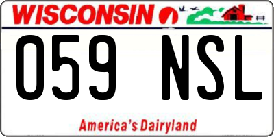 WI license plate 059NSL