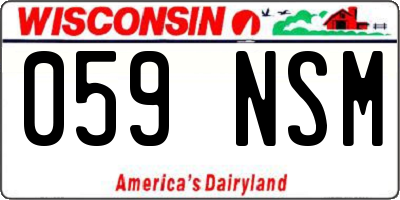 WI license plate 059NSM