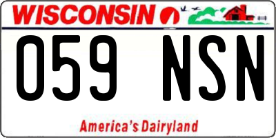 WI license plate 059NSN