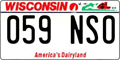 WI license plate 059NSO