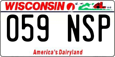WI license plate 059NSP
