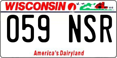 WI license plate 059NSR