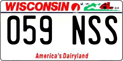 WI license plate 059NSS