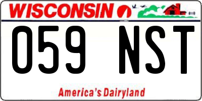 WI license plate 059NST