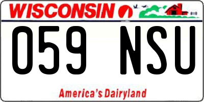 WI license plate 059NSU