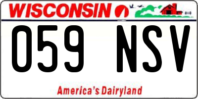 WI license plate 059NSV