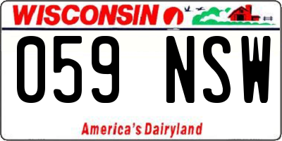 WI license plate 059NSW