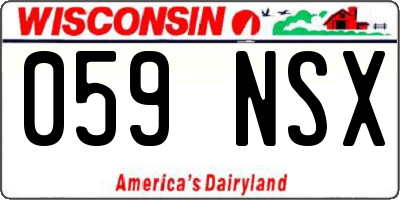 WI license plate 059NSX
