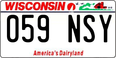 WI license plate 059NSY